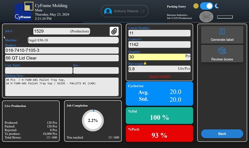 ERP Interface for the Injection Molding industry