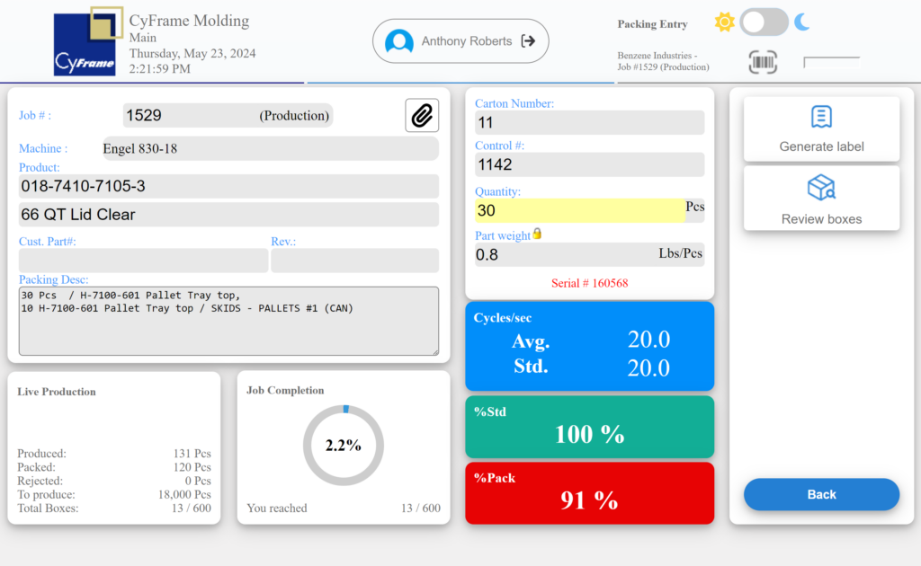 ERP Interface for the Injection Molding industry